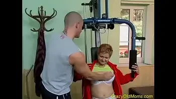 Crazy old mom gets hard fucked