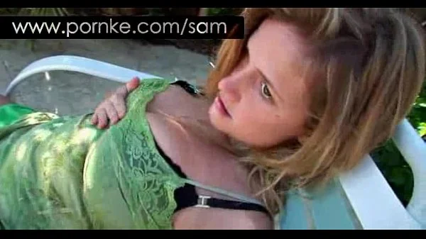 Watch this chic playing around in underwear