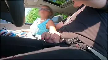 While Driving My Jerks My Cock To Make Me Hard And I Stop To Cum All My Cum In Her Mouth