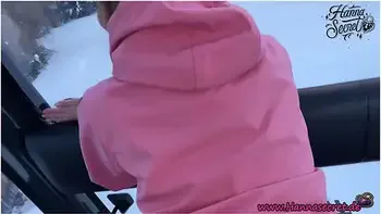 Hanna Secret - Teen 18+ Fucks Public With The Ski Instructor