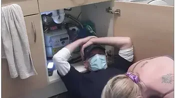 Mature Cheating Wife With Plumber. Footplay, Bj, Rides His Cock And Fucked From Behind