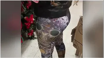 See Through Designer Leggings Pink Panties Xmas Shopping