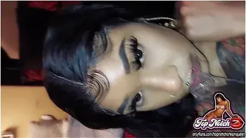 Hot Ebony Gets A Sloppy Face And Throat Fuck With Tons Of Spit