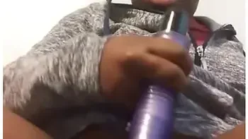 Putting A Purple Dildo In My Fat Ass & Pussy