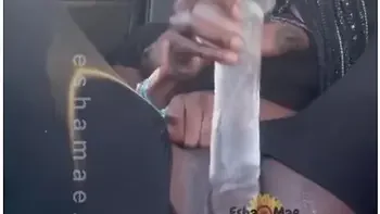 (full Video) Ebony Teen 18+ Drills Squirting Pussy In Car