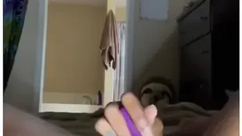 Ebony Babe Oils Up And Plugs Her Butt