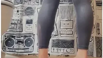 Horny And Desperately Wetting Gray Spandex