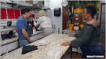 Boobs Trap! Mature Women Caught Poor Guy For His Cum