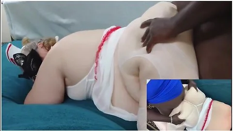 Horny Big Ass Ssbbw Blonde Milf Nurse Fucking Black & Gets Pussy Eating Hardcore (big Wet Pussy Gets Creampie Moaning