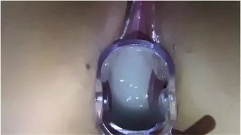 Spreading My Pussy Open With A Speculum And Filling It With Fake Cum Until Its Full