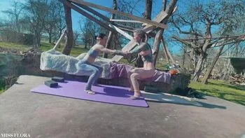 JOI POV Yoga Pants Stretching with Tattooed Neighbor Anuskatzz