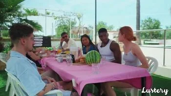 Lesbian Spanking Orgy - Lustery Couples Watch & Play in House of Love Ep 2-5