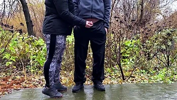 My Stepmom Takes Control of My Dick Outdoors