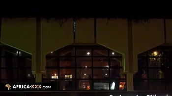 Secret Bathroom Affair with Big Natural Tits Ebony Babe Cumshot