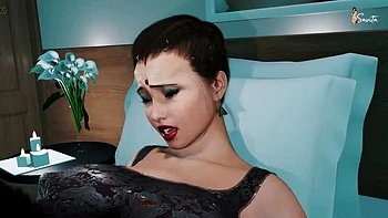 Desi Indian Stepmom Fucks Stepson's Friend in Bedroom - Hot MILF Seduction