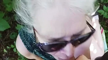 Hot Blonde MILF Momma Vee Sucks Big Cock Outdoor