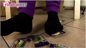 Gioia Dressed As A Gorgeous Witch In Black Pantyhose With Black Witch