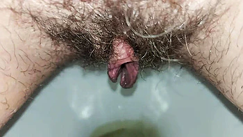 Hairy Housewife GinnaGg Pissing Close Up Toilet Pee Play