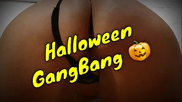 Gangbang on Halloween - I get wildly fucked in a hotel, anal and double penetration - promo video - www.ninfaygolfo.com