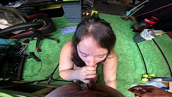 Green Eyed Asian Teen Kimiko Fox Takes Huge Cum Load in Mouth from Stepbrother POV