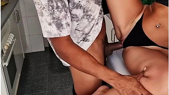My Personal Trainer Fucks Me In The Kitchen Leaving My Pussy Full Of Milk Part 1