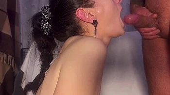 Roy1987 Fucks Stepsister's Mouth Deep Throat Cum Swallow German Amateur