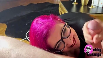 German BBW Abby Strange: Big Ass Shaking, Ball Licking and Cum Swallowing Action