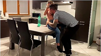 Her Stepbrother Provokes Her And Calls Her Love. On The Table. Ita Dialogue. Black Ankle Socks