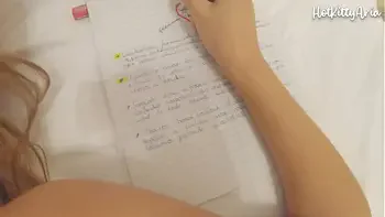 to stop studying and shoves his big cock inside her tight pussy, she really has a perfect ass - HotKittyAria.