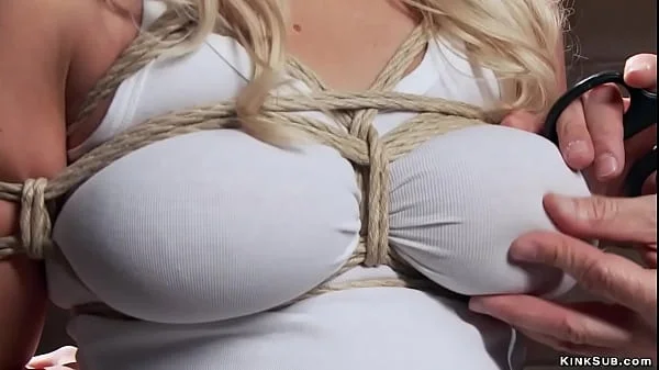 Busty trainee gangbanged by huge cocks