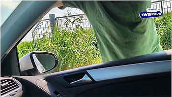 Prof Picks Up A Stranger In The Car She Jerks His Cock And He Cums Italian Dialogues Miele Blanco