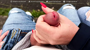 Super Risky Public Handjob on a Bench and Pier - SlipCouple Outdoor Adventure