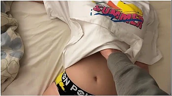 College Girl Friend Staring Curiously At The Sperm (body Is An Adult)