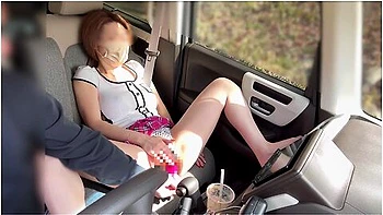Masturbating In A Car, A Stranger Peeks At Me And We Stare At Each Other While Climaxing