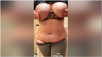 Busty Plumper With A Hairy Pussy Irina Priroda Masturbates In Front Of The Mirror