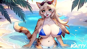 Car Toon - Furry Girls Nude And Bikini Beach (ai Model)