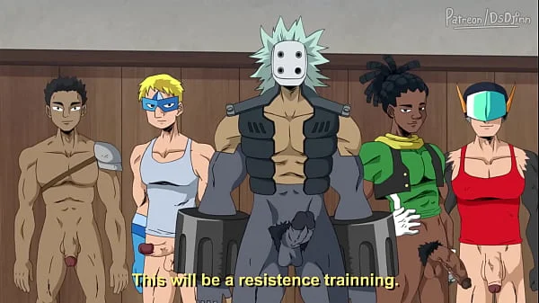 2 teens gaging on gang bang (my hero academia hentai)