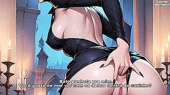 Malevola Fodendo Com Seu Prisioneiro E Guiando Sua Punheta - Hentai Joi Punheta Guiada