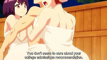 The two of them are rubbing against each other and thrusting into the big-breasted teacher and ejaculating.