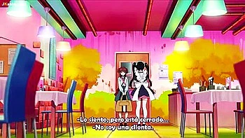 A beautiful girl and a slightly older maid get into a war with the maids from an affiliated store?