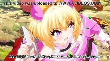 A beautiful hero with big breasts is attacked by a monster and his big cock is penetrated and creampied.