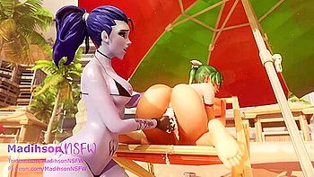Madihsonnsfw - Widowmaker Toys With Kiriko On The Beach