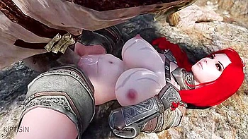 Redhead Busty Warrior Rides A Giants Dick 2