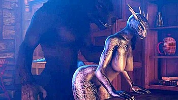 Argonian And Werewolf - Doggy Style