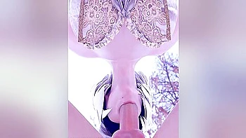 2b Hot Blowjob In Cold Nature Close Angle