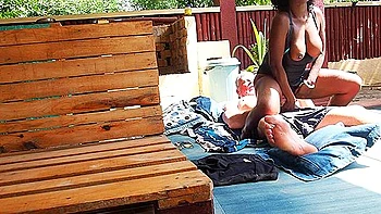 Ebony Busty African Milf Needs A Good Fucking From Her Boss By The Pool