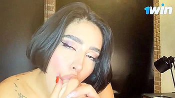 Colombian hottie gives footjob with toes fellated and dildo railing her tight pussy, all in a XXX video.