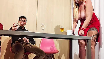 Cuckold Is Distracted Closing Deals While I Get Under The Table To Suck My Partners Cock