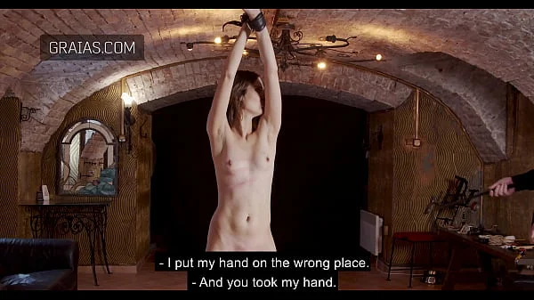 Skinny girl counts her punishment