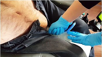 Nurse Puts Cripple Dick In Urinal To Pee